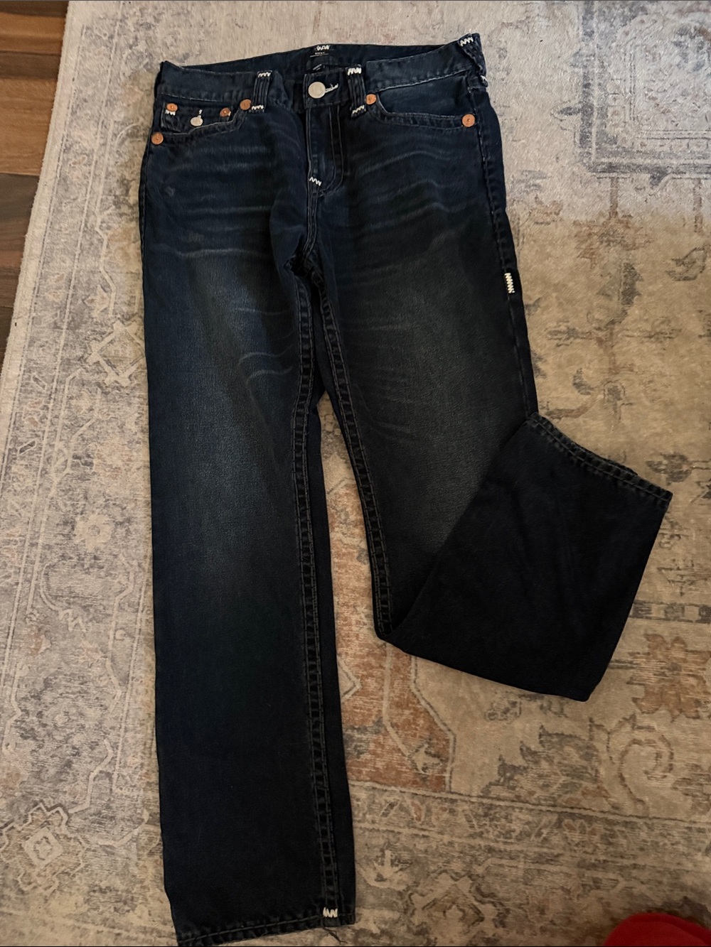 True Religion Men's Black Straight Leg Jeans